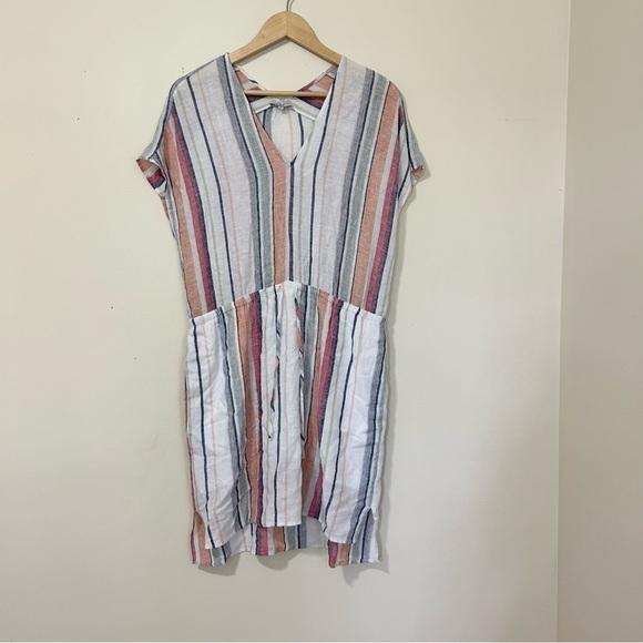 Rails Wren Striped Linen-blend Tunic Dress In Marrakesh Stripe sz S - Picture 3 of 5
